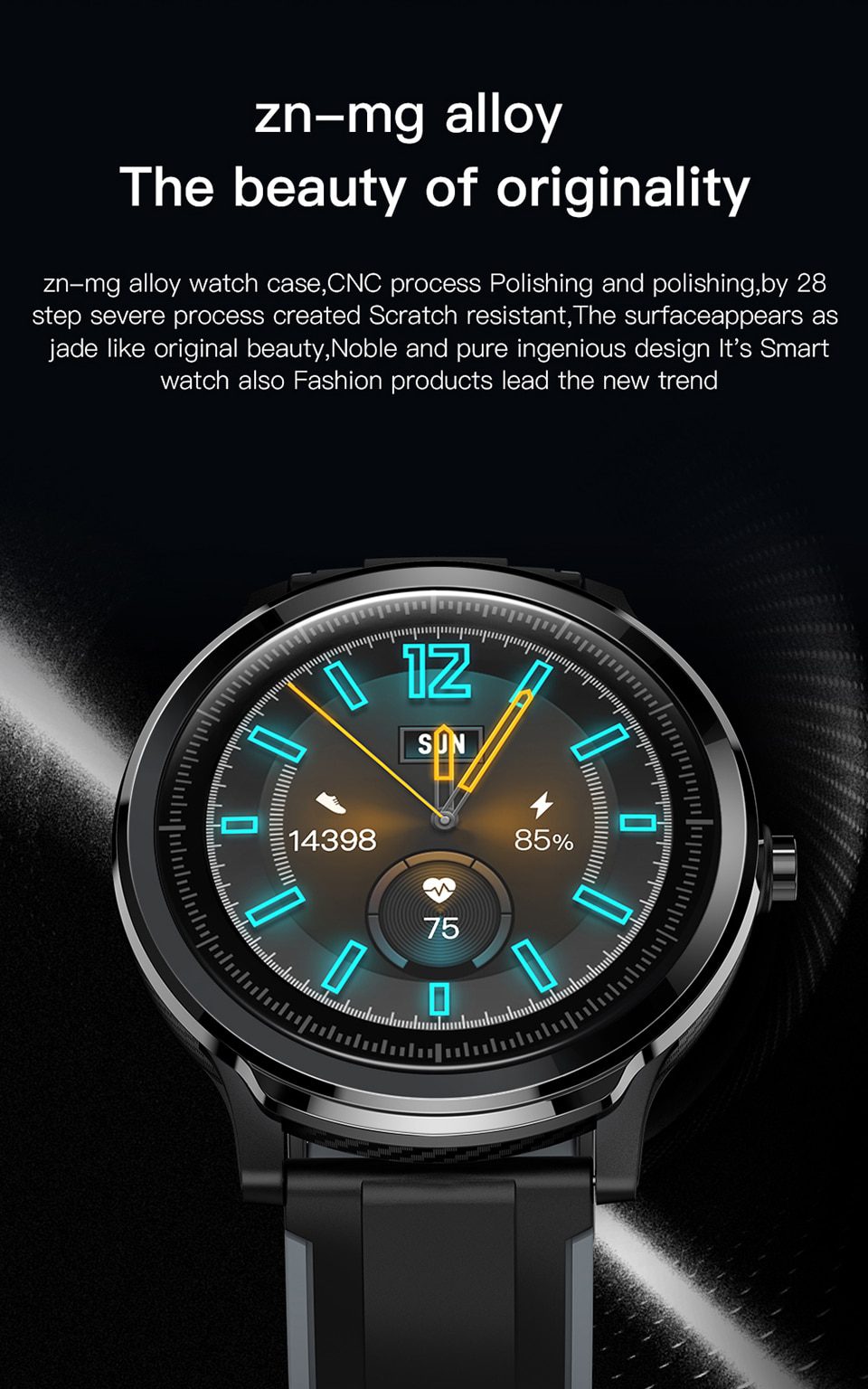 KOSPET Probe IP68 Waterproof SmartWatch Men Full Touch Round Screen Heart Rate Monitoring Smart Watch Men Women Fitness Bracelet