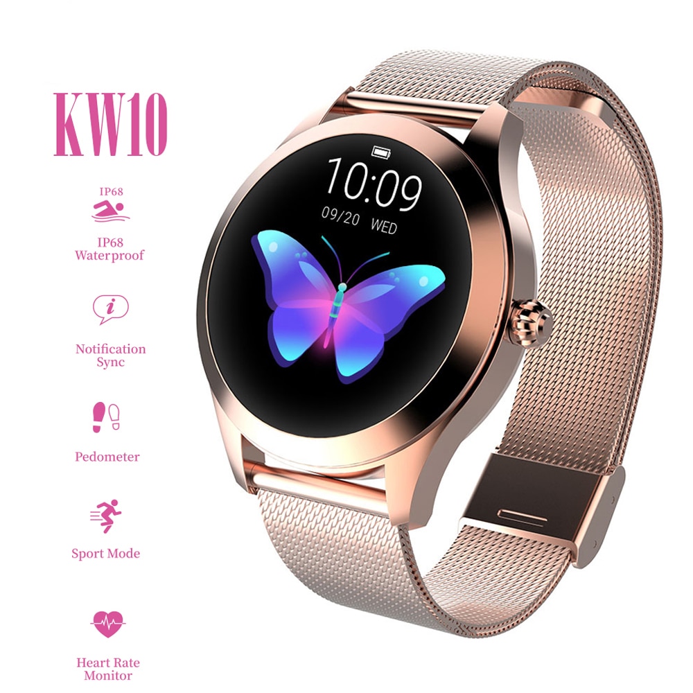 KW10 Smart Watch Women IP68 Waterproof Heart Rate Monitoring Bluetooth For Android IOS Fitness Bracelet Smartwatch