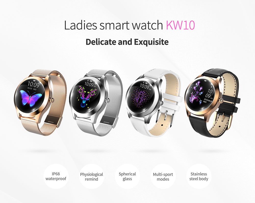 KW10 Smart Watch Women IP68 Waterproof Heart Rate Monitoring Bluetooth For Android IOS Fitness Bracelet Smartwatch