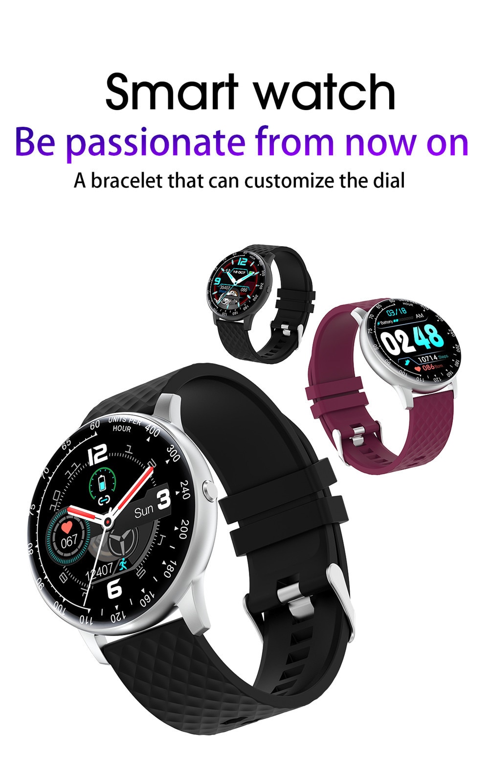 2020 Smart Watch Men Women Blood Pressure Fitness Tracker Smartwatch IP68 Waterproof Full Touch Sport Watches For Android IOS
