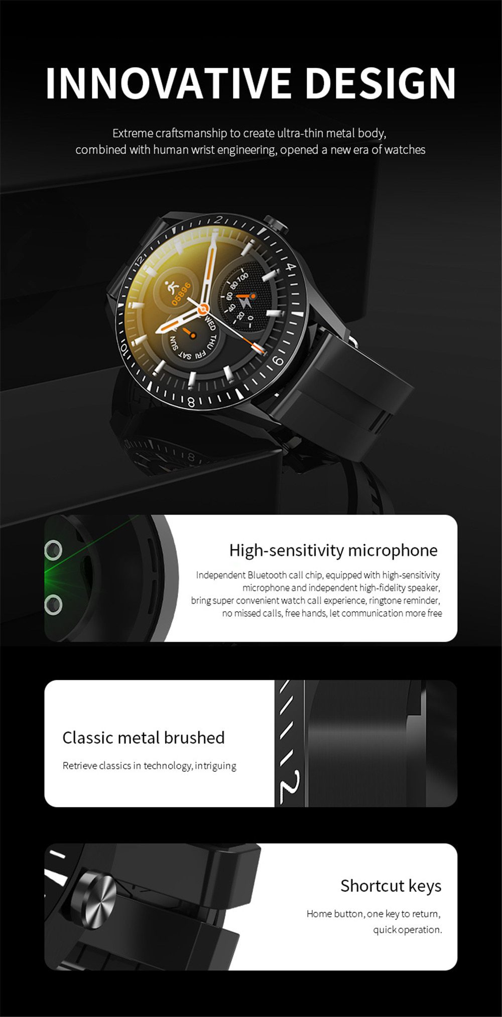 Bluetooth Call Smart Watch Men Women Full Touch Round Smartwatch Heart Rate Fitness Tracker Sport Watches For Android IOS 2020