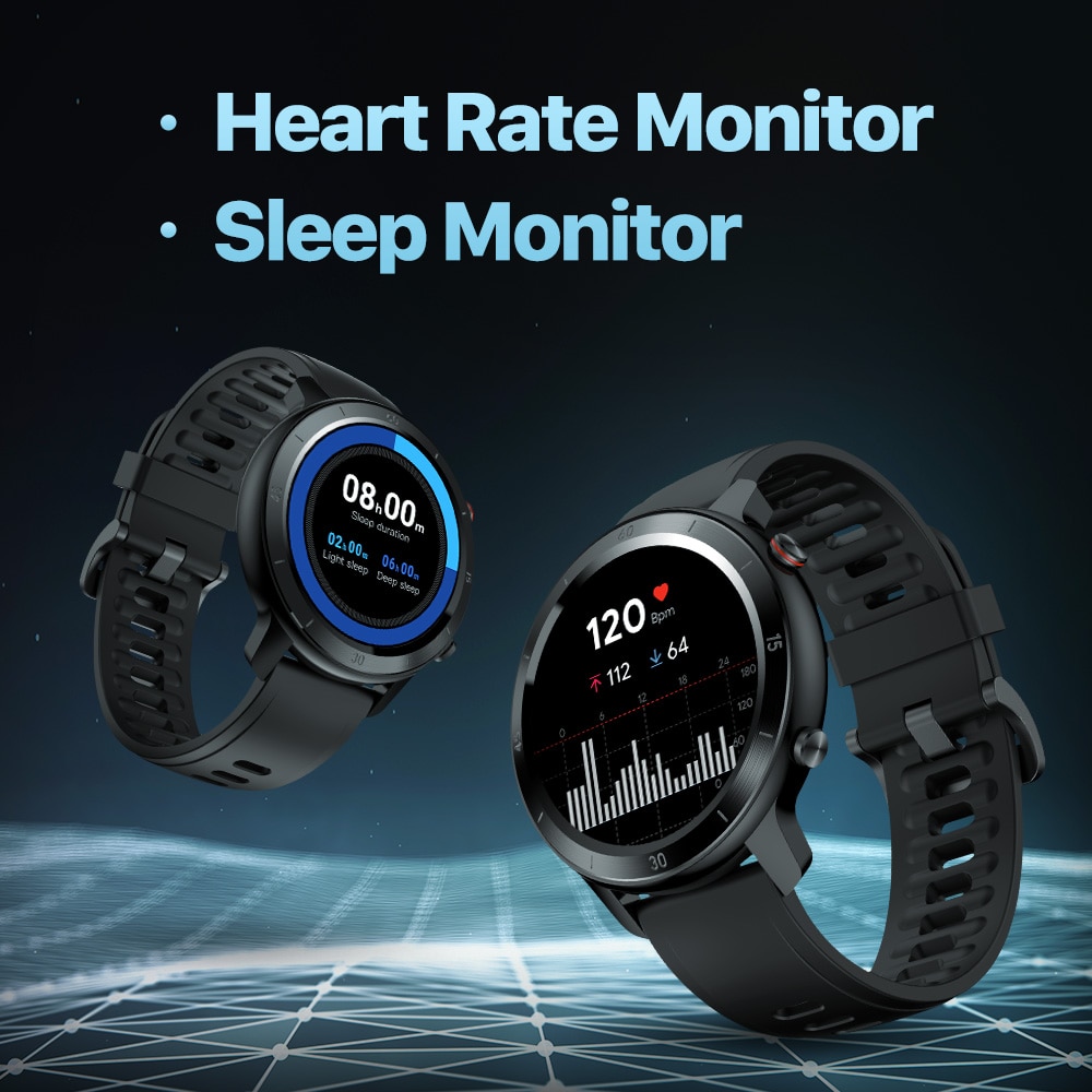 TicWatch GTX Fitness Smartwatch for Android &IPhone Long Battery Life IP68 Waterproof Heart Rate Monitoring Sleep Tracking