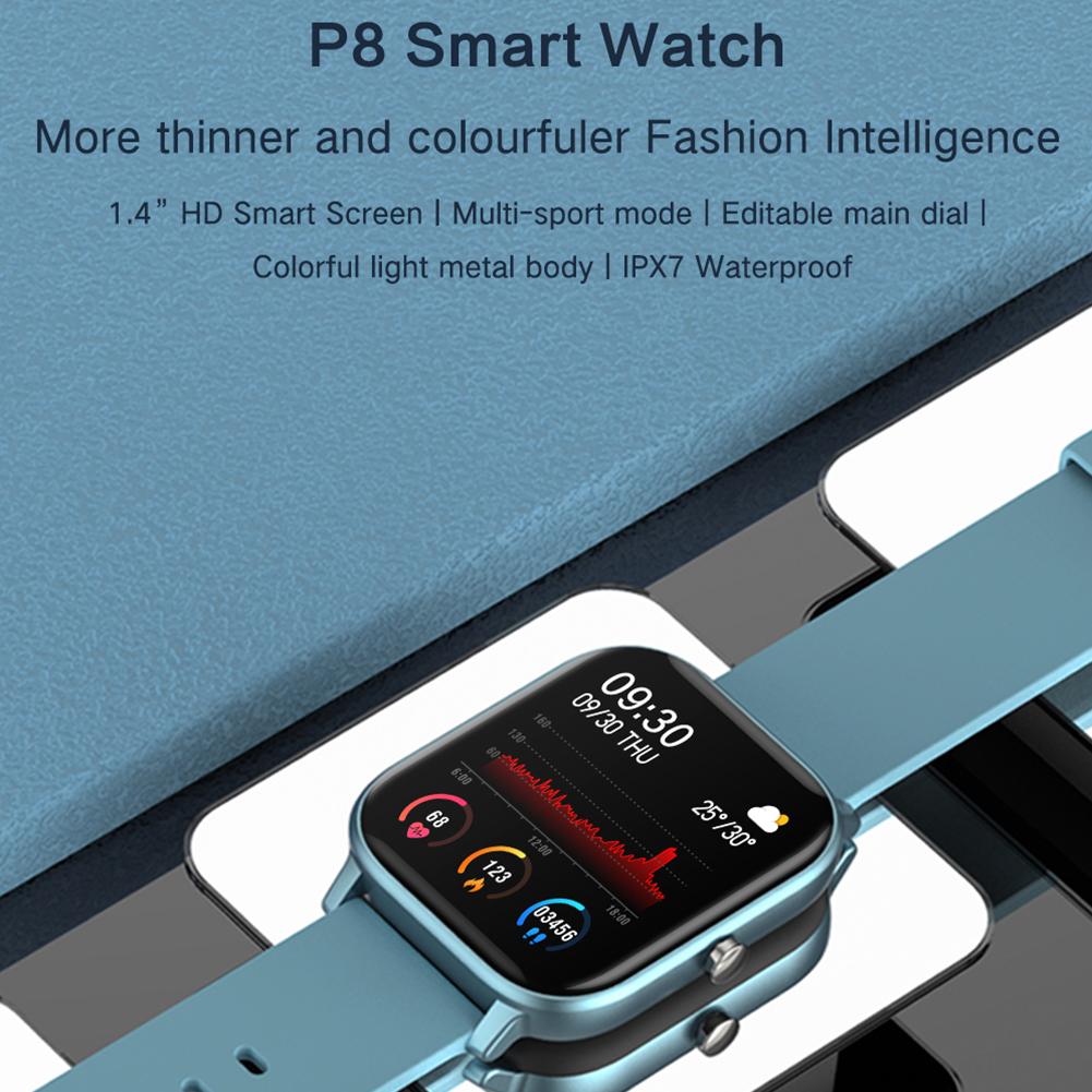 P8 Full Touch Smart Watch Men Women IP67 Waterproof Heart Rate Monitoring Sports Smartwatch Fitness Tracker For Xiaomi Huawei