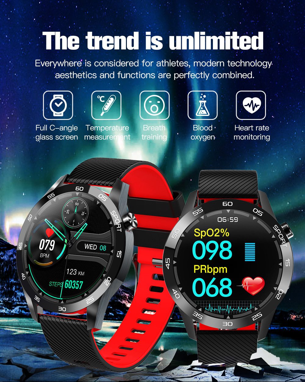 Body Temperature Smart Watch Men IP67 Waterproof Full Touch Screen Smartwatch Women Heart Rate Fitness Tracker For Android IOS