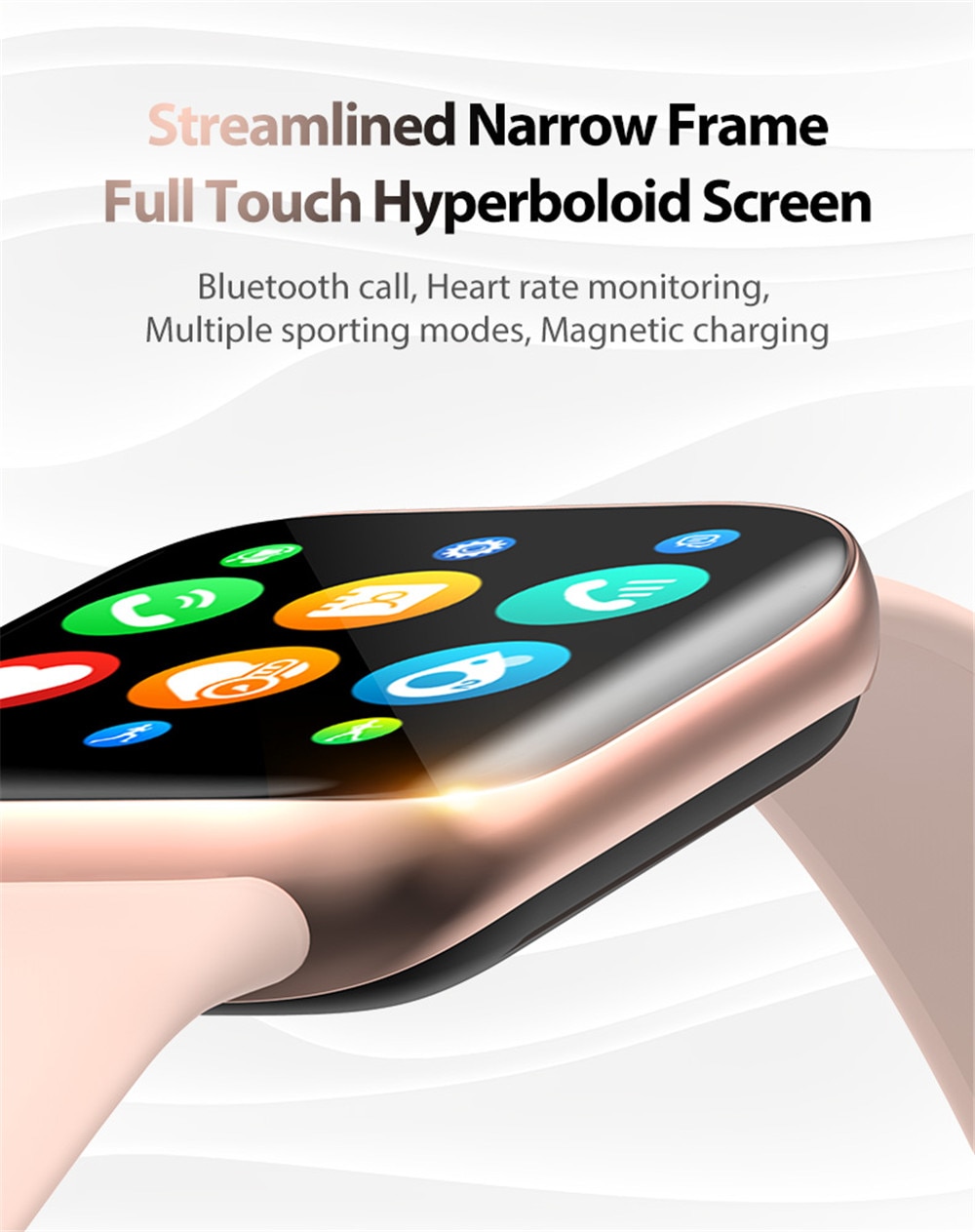 Full Touch Curved Screen Smart Watch Bluetooth Call Music Control Smartwatch Heart Rate Fitness Tracker Smart Watches Men Women