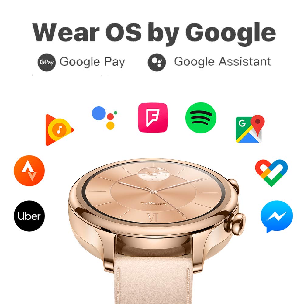 Ticwatch C2 Wear OS by Google Smartwatch Women's Watch Android&iOS Compatible IP68 Swim ready Waterproof Watch GPS NFC Available