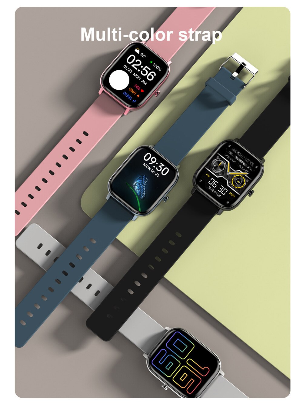 Bluetooth Call Smart Watch Men Women 1.6 inch Full Touch Screen Smartwatch Blood Pressure Heart Rate Fitness Tracker Sport Watch