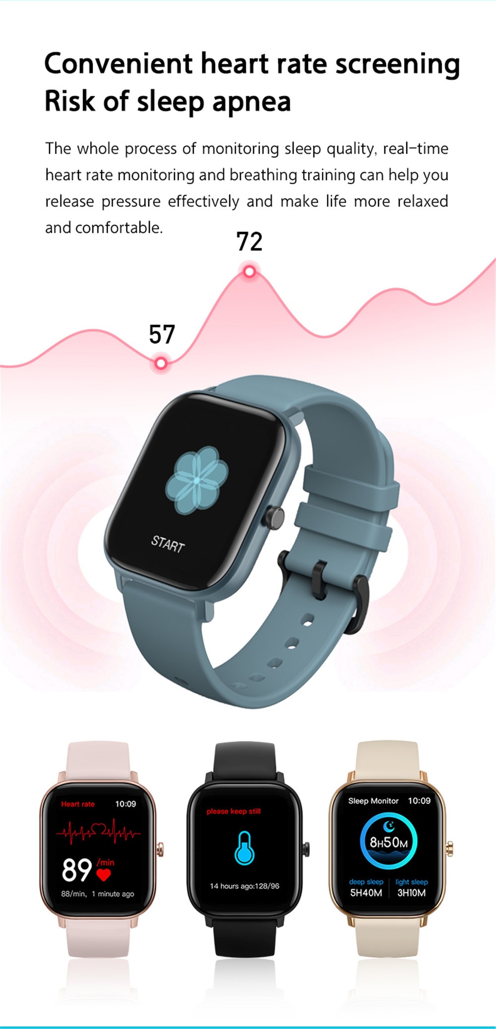 Sport Watch Smart Watch Men Women Blood Pressure Waterproof Smartwatch Bluetooth Call Heart Rate Monitor Clock For Android IOS