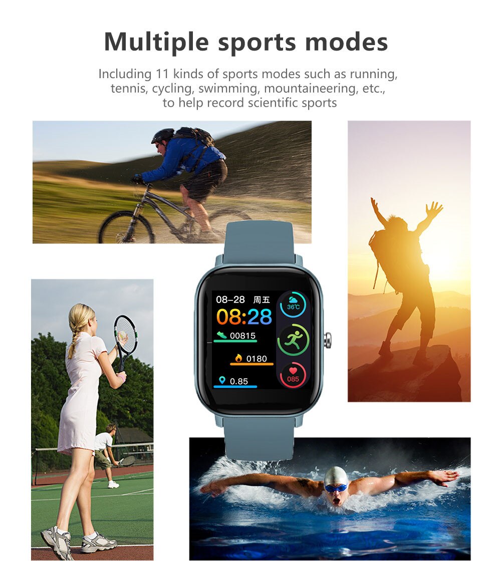 Full Touch Smart watch Men Women Custom Dials Smartwatch Heart Rate Fitness Tracker Music Control Sport Watches For Android IOS