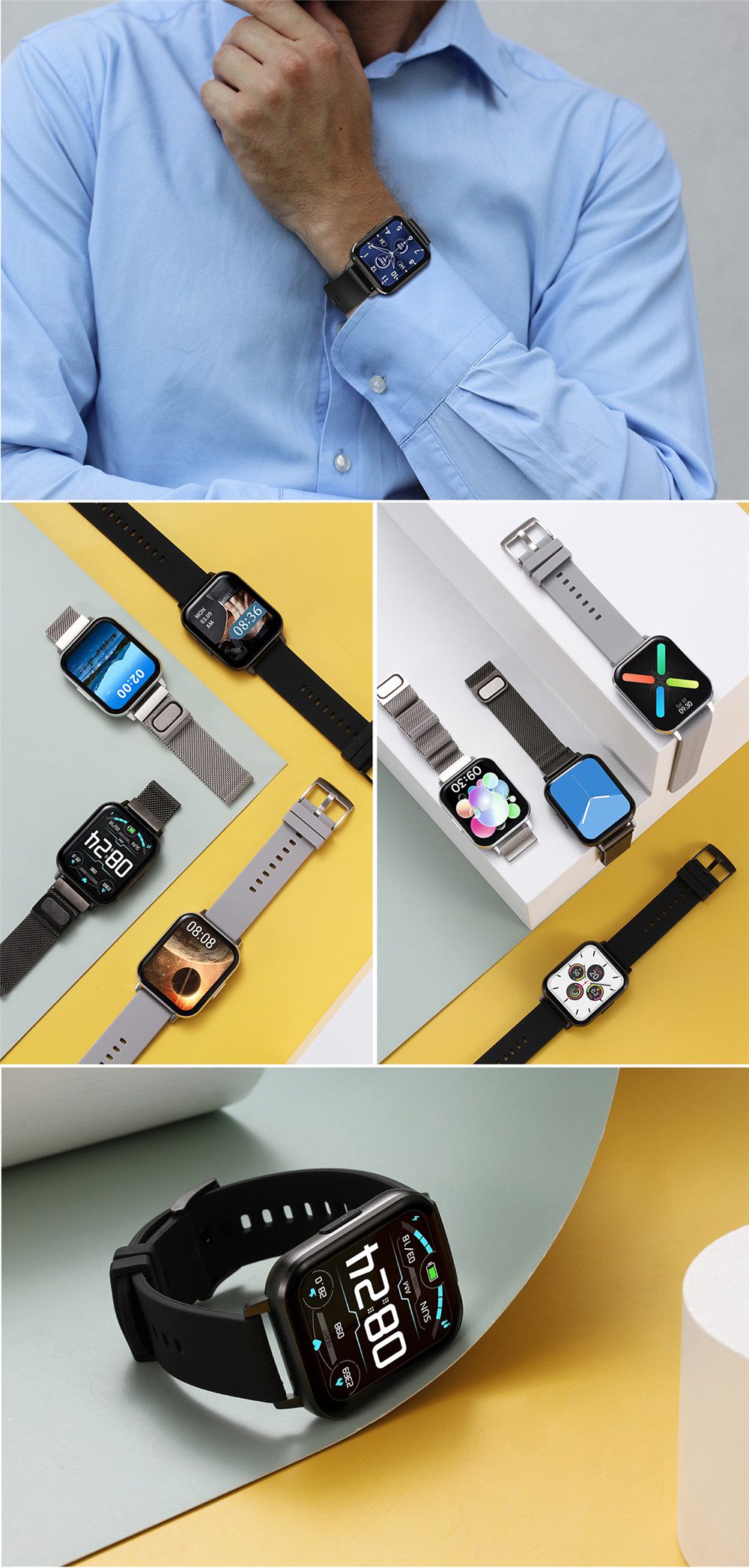 1.78 inch Full Touch Smart Watch Men IP68 Waterproof Smartwatch Women Multilingual Display Fitness Tracker Watch For Android IOS