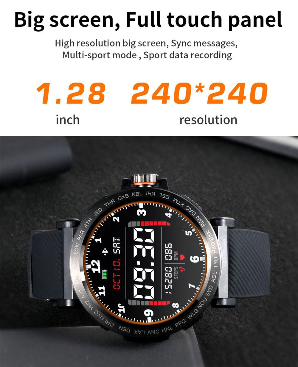 Sport Smart Watch Men Full Touch Round Screen Sleep Monitor Smartwatch Women Blood Pressure Heart Rate Fitness Tracker Watches