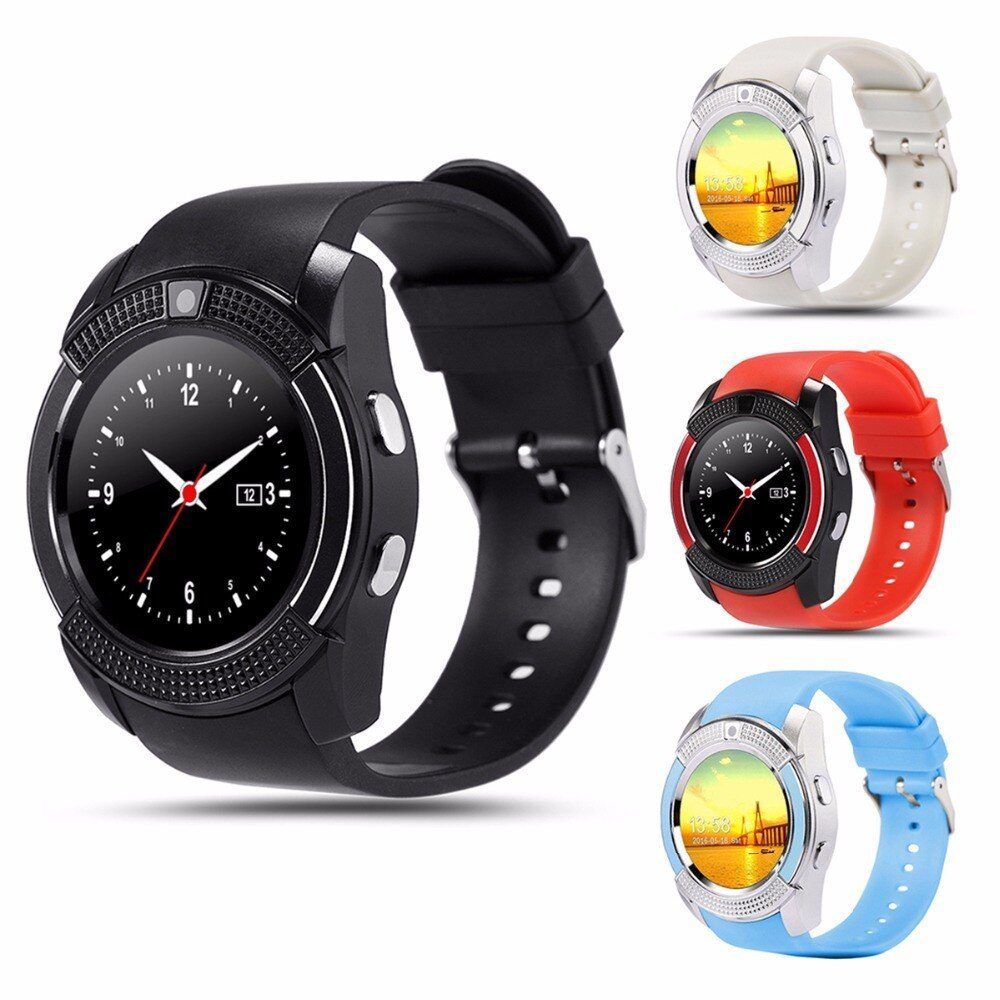 V8 Smart Watch Men Bluetooth Sport Watches Women Ladies Smartwatch with Camera Sim Card Slot for Android Information reminder