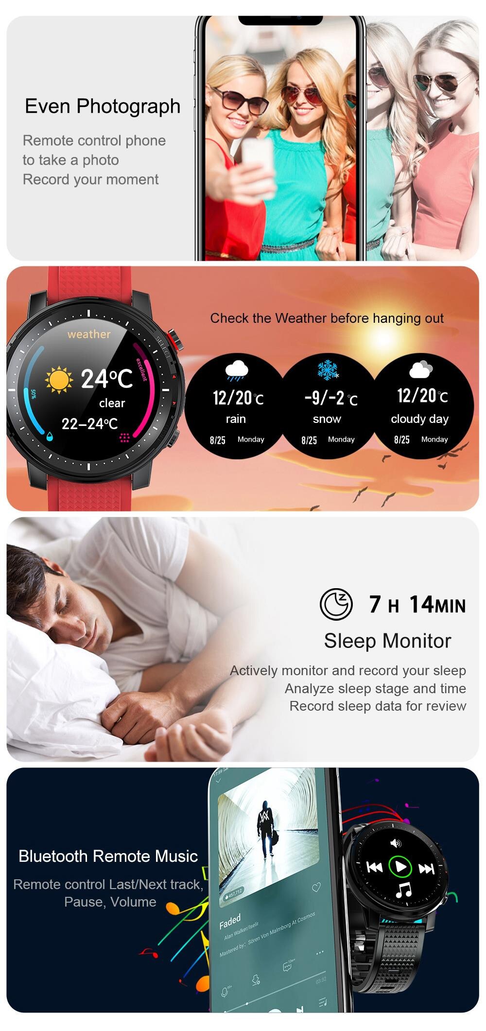 CHYCET 2021 Smart Watch Men IP68 Waterproof Blood Pressure/Heart Rate Monitor Smartwatch Women Fitness Tracker For Android IOS