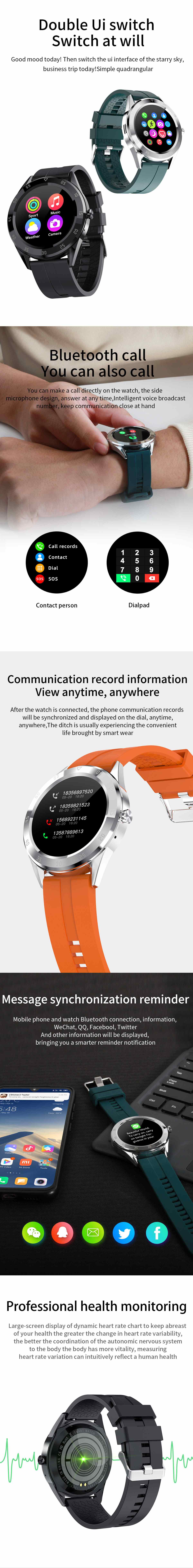 Bakeey Y10 Smart Watch Women Men Heart Rate Monitor Watches Smartwatch Android Fitness Tracker Sport Smart Watch for Men 2020