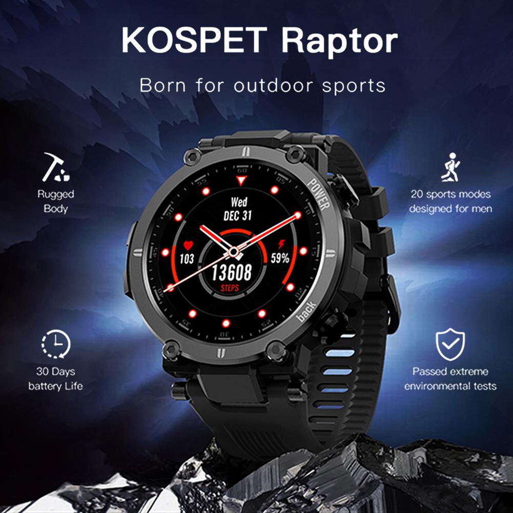 KOSPET Raptor Smart Watch IP68 Waterproof Smartwatch Men Women Heart Rate Monitor Multi UI Dials Smart Clock For Android IOS