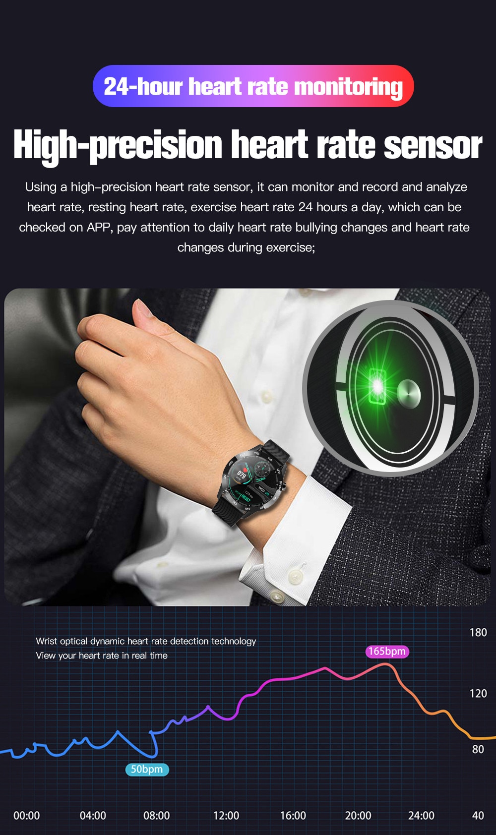 CHOTOG Smart Watch Men Body Temperature Music Control Smartwatch Waterproof Heart Rate Fitness Tracker Women Full Touch Clock
