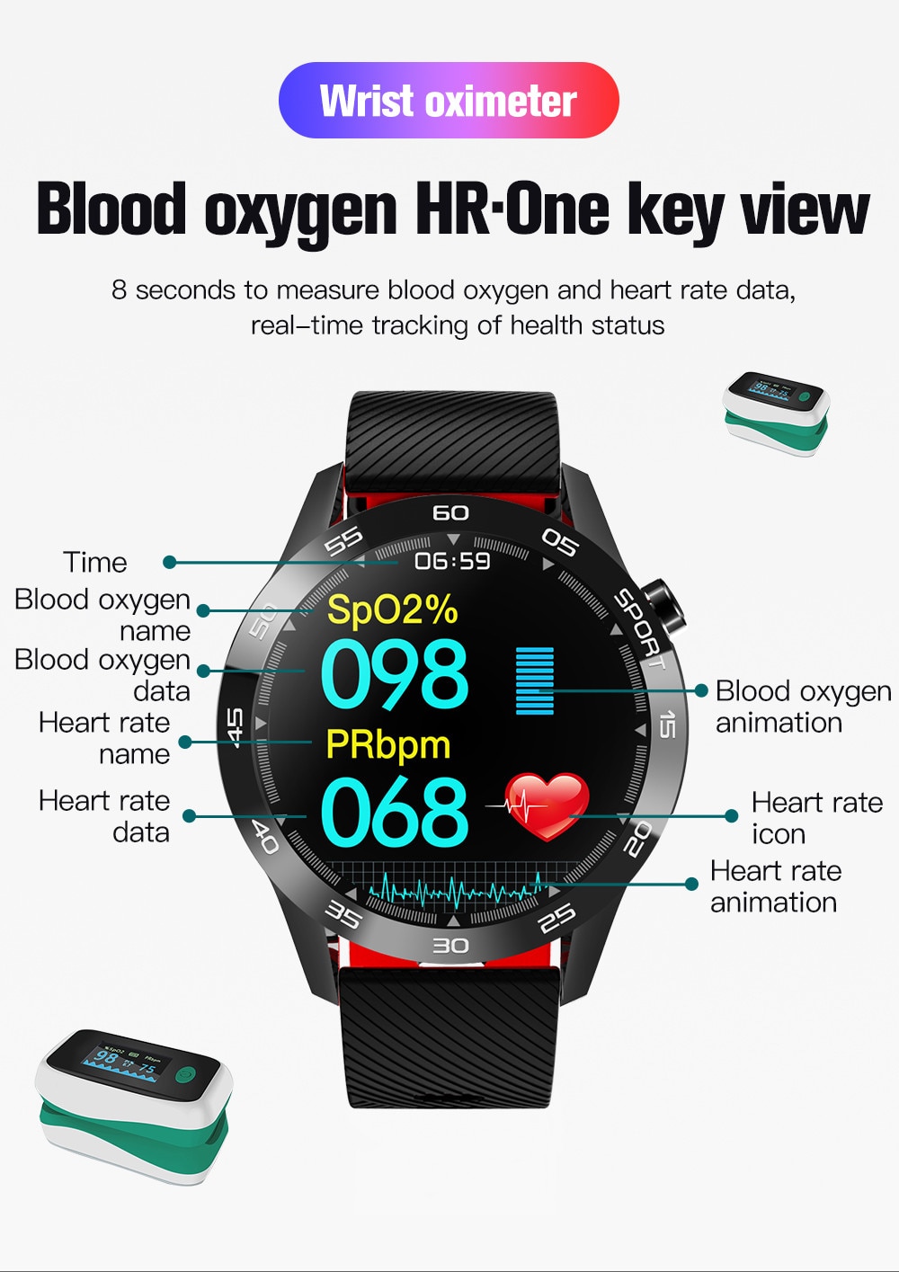 CHOTOG Smart Watch Men Body Temperature Music Control Smartwatch Waterproof Heart Rate Fitness Tracker Women Full Touch Clock