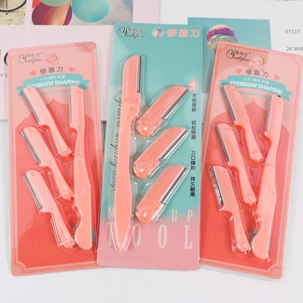 3/10pcs Eyebrow Trimmer Portable Eyebrow Razor Shaver Eye Brow Shaper Shaping Tool Scissors Facial Hair Remover for Women Makeup