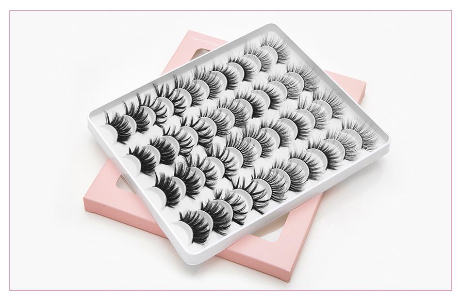 5/8/20 Pairs 3D Mink Lashes Natural False Eyelashes Dramatic Volume Fake Lashes Makeup Eyelash Extension Silk Handmade Eyelashes