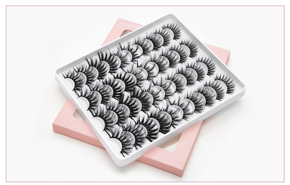 5/8/20 Pairs 3D Mink Lashes Natural False Eyelashes Dramatic Volume Fake Lashes Makeup Eyelash Extension Silk Handmade Eyelashes