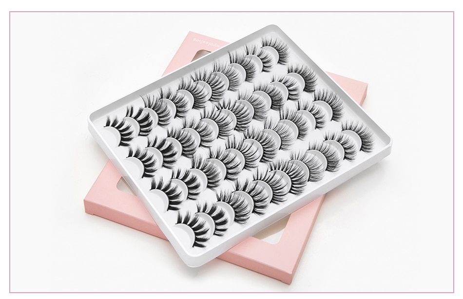 5/8/20 Pairs 3D Mink Lashes Natural False Eyelashes Dramatic Volume Fake Lashes Makeup Eyelash Extension Silk Handmade Eyelashes