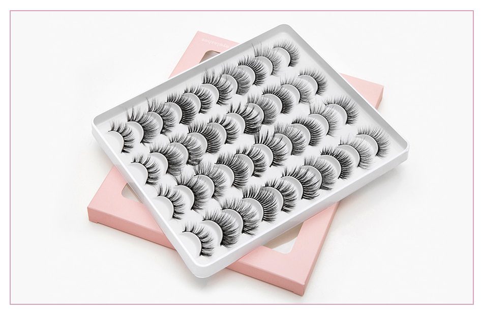 5/8/20 Pairs 3D Mink Lashes Natural False Eyelashes Dramatic Volume Fake Lashes Makeup Eyelash Extension Silk Handmade Eyelashes