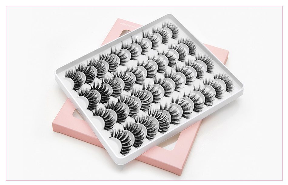 5/8/20 Pairs 3D Mink Lashes Natural False Eyelashes Dramatic Volume Fake Lashes Makeup Eyelash Extension Silk Handmade Eyelashes