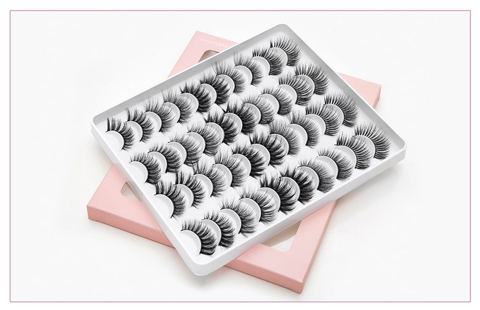 5/8/20 Pairs 3D Mink Lashes Natural False Eyelashes Dramatic Volume Fake Lashes Makeup Eyelash Extension Silk Handmade Eyelashes