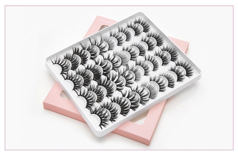 5/8/20 Pairs 3D Mink Lashes Natural False Eyelashes Dramatic Volume Fake Lashes Makeup Eyelash Extension Silk Handmade Eyelashes