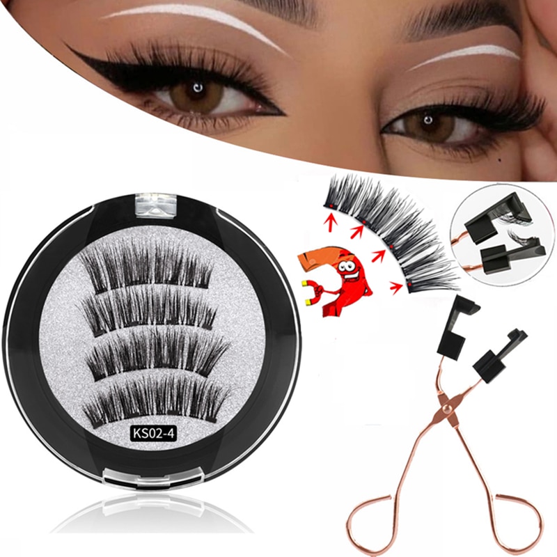3D magnetic eyelashes With 3/4 Magnets handmade makeup Mink eyelashes extended false eyelashes Reusable false eyelashes Dropship