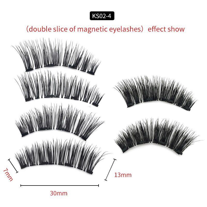 3D magnetic eyelashes With 3/4 Magnets handmade makeup Mink eyelashes extended false eyelashes Reusable false eyelashes Dropship