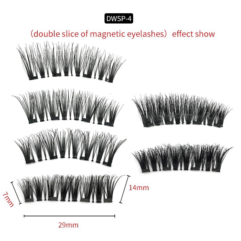 3D magnetic eyelashes With 3/4 Magnets handmade makeup Mink eyelashes extended false eyelashes Reusable false eyelashes Dropship