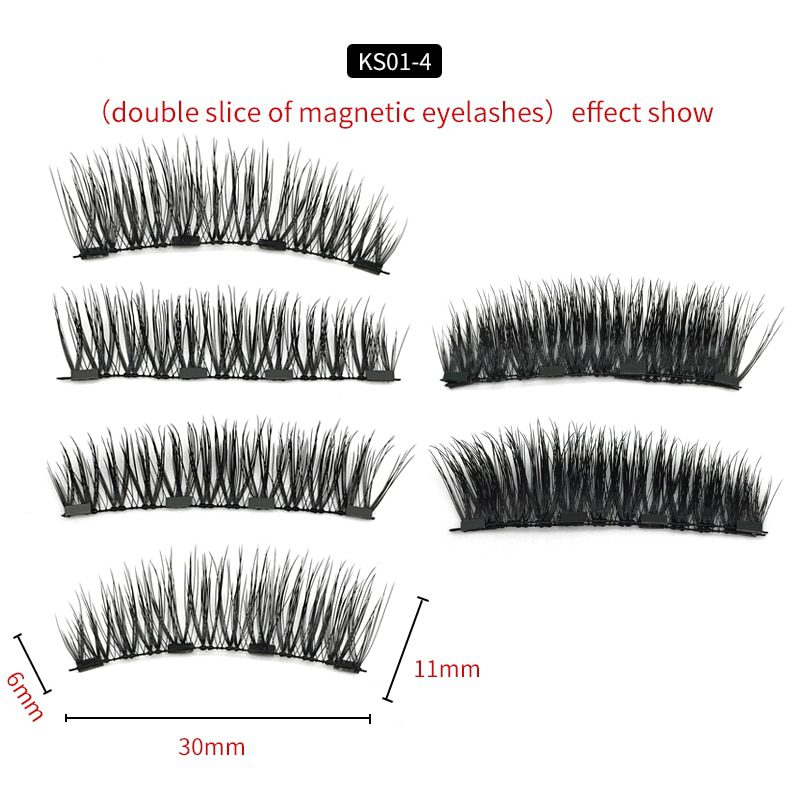 3D magnetic eyelashes With 3/4 Magnets handmade makeup Mink eyelashes extended false eyelashes Reusable false eyelashes Dropship