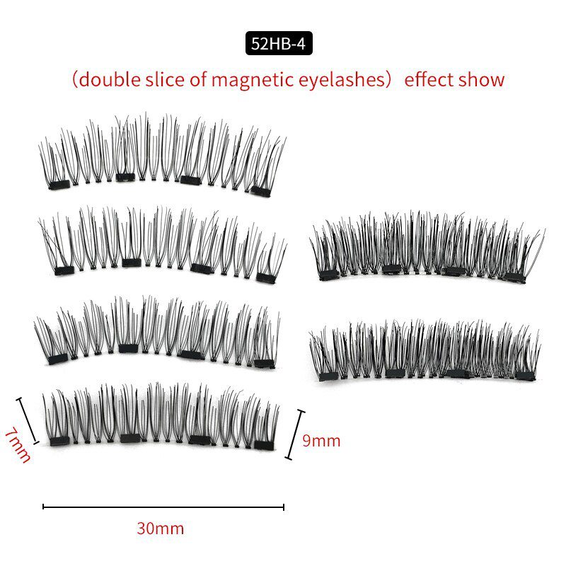 3D magnetic eyelashes With 3/4 Magnets handmade makeup Mink eyelashes extended false eyelashes Reusable false eyelashes Dropship