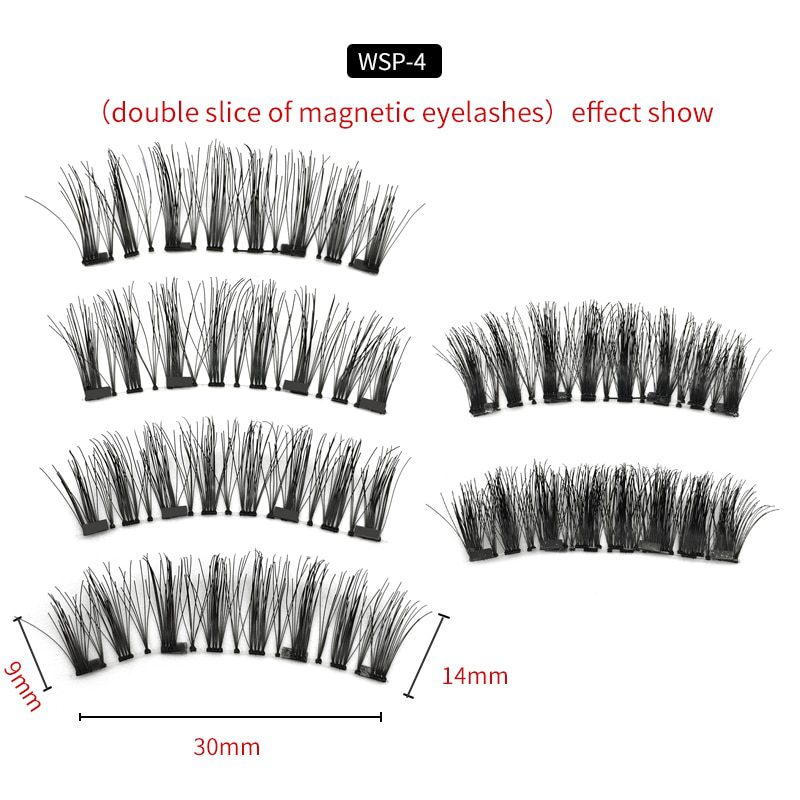 3D magnetic eyelashes With 3/4 Magnets handmade makeup Mink eyelashes extended false eyelashes Reusable false eyelashes Dropship