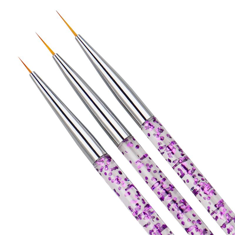 3pcs/set Nail Art Liner Painting Pen 3D Tips DIY Acrylic UV Gel Brushes Drawing Flower Line Grid French Design Manicure Tools