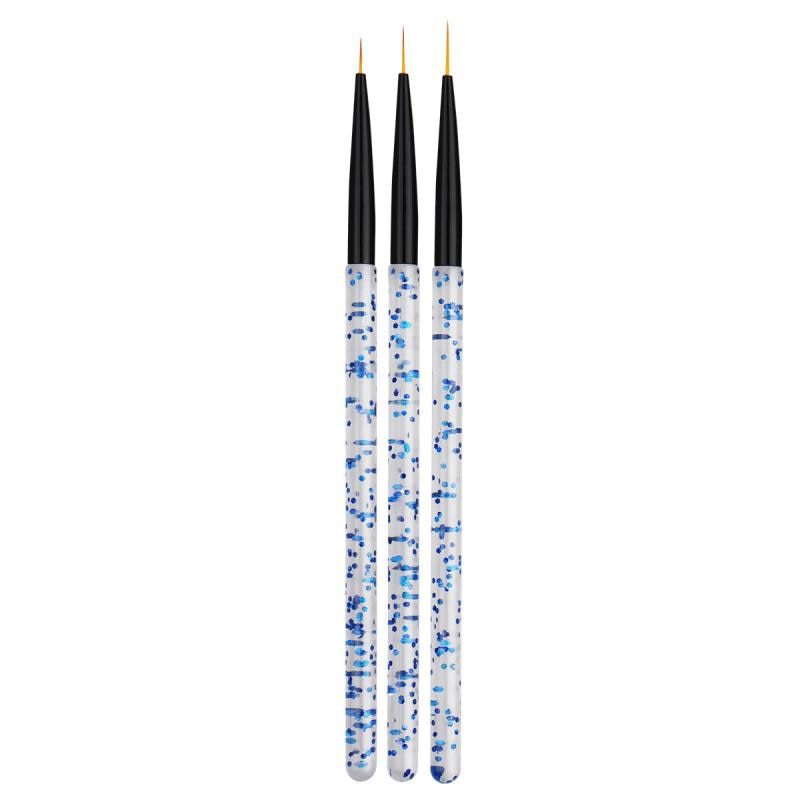 3pcs/set Nail Art Liner Painting Pen 3D Tips DIY Acrylic UV Gel Brushes Drawing Flower Line Grid French Design Manicure Tools