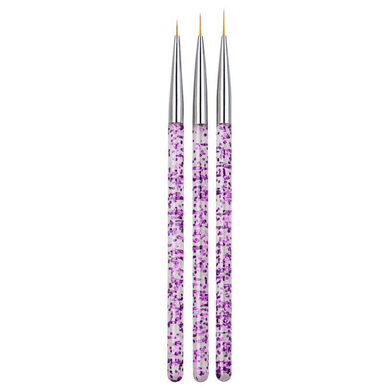 3pcs/set Nail Art Liner Painting Pen 3D Tips DIY Acrylic UV Gel Brushes Drawing Flower Line Grid French Design Manicure Tools