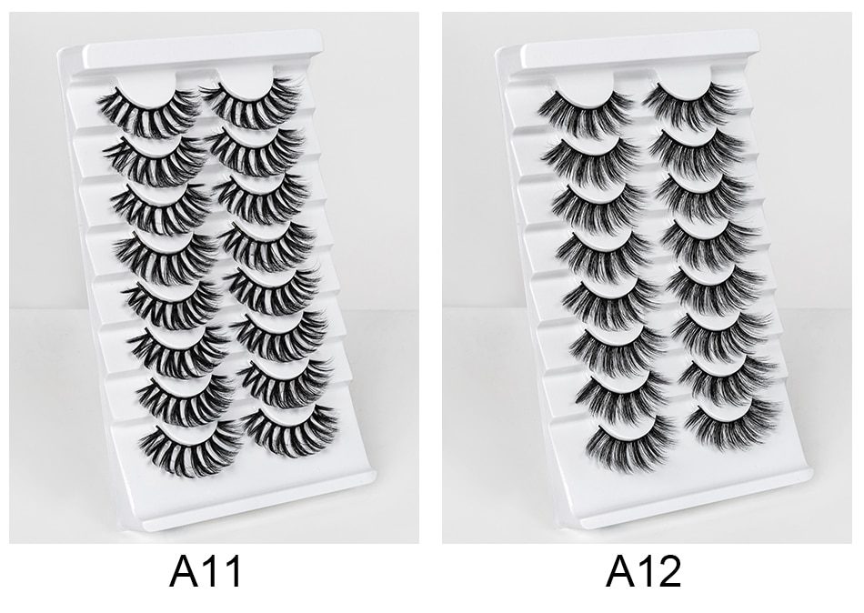 SEXYSHEEP 8/20 Pairs 15-20mm Natural 3D False Eyelashes Fake Lashes Makeup Kit Mink Lashes Extension Mink Eyelashes Wholesale