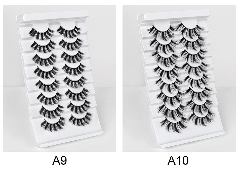 SEXYSHEEP 8/20 Pairs 15-20mm Natural 3D False Eyelashes Fake Lashes Makeup Kit Mink Lashes Extension Mink Eyelashes Wholesale