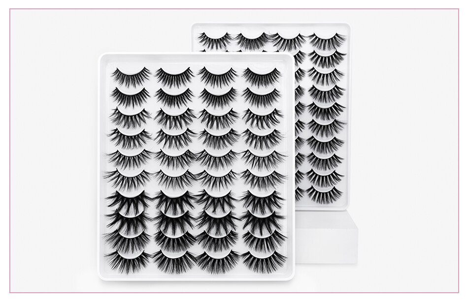 SEXYSHEEP 8/20 Pairs 15-20mm Natural 3D False Eyelashes Fake Lashes Makeup Kit Mink Lashes Extension Mink Eyelashes Wholesale