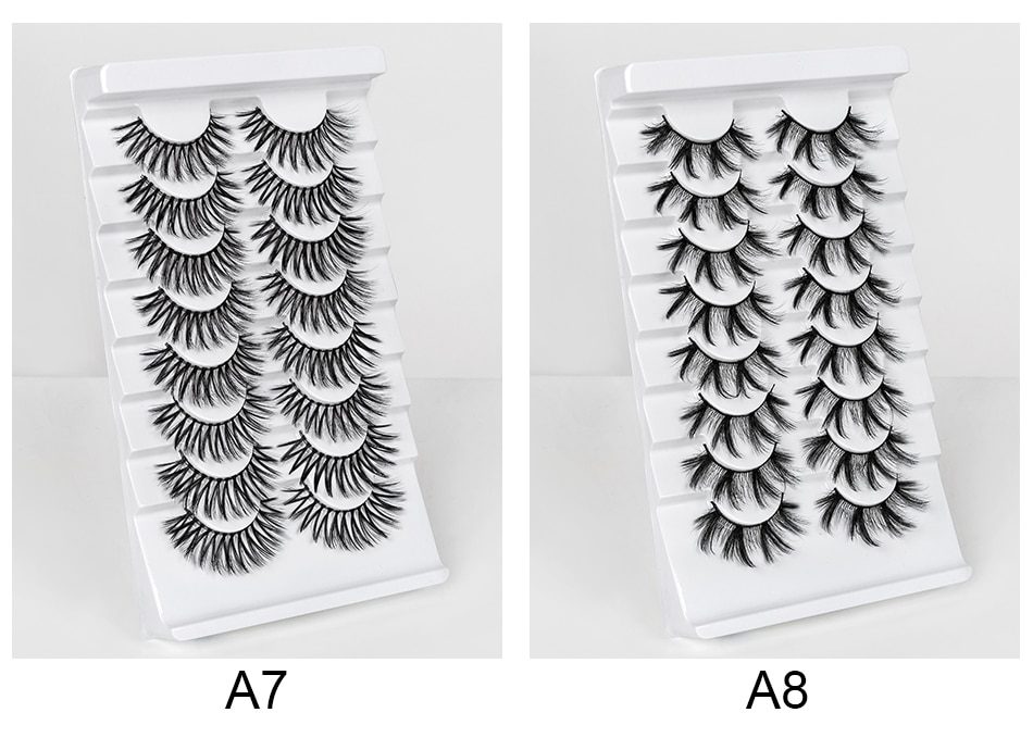 SEXYSHEEP 8/20 Pairs 15-20mm Natural 3D False Eyelashes Fake Lashes Makeup Kit Mink Lashes Extension Mink Eyelashes Wholesale