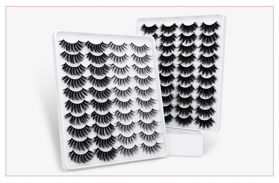 SEXYSHEEP 8/20 Pairs 15-20mm Natural 3D False Eyelashes Fake Lashes Makeup Kit Mink Lashes Extension Mink Eyelashes Wholesale