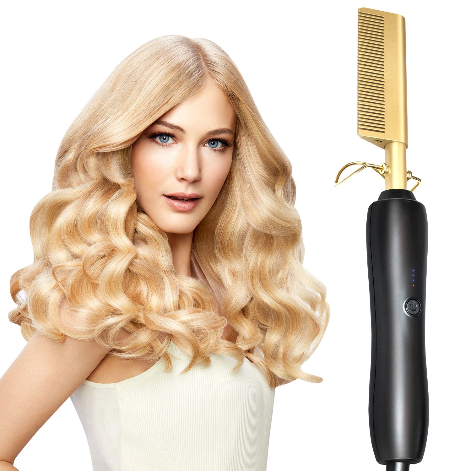 Hair Straightener Flat Irons Straightening Brush Hot Heating Comb Hair Straight Styler Corrugation Curling Iron Hair Curler Comb