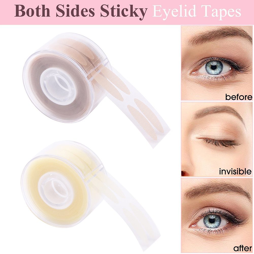 600Pcs/box Big Eyes Make Up Eyelid Sticker Double Eyelid Tape Fold Self Adhesive Stickers S/L Makeup Clear Beige Invisible Tool