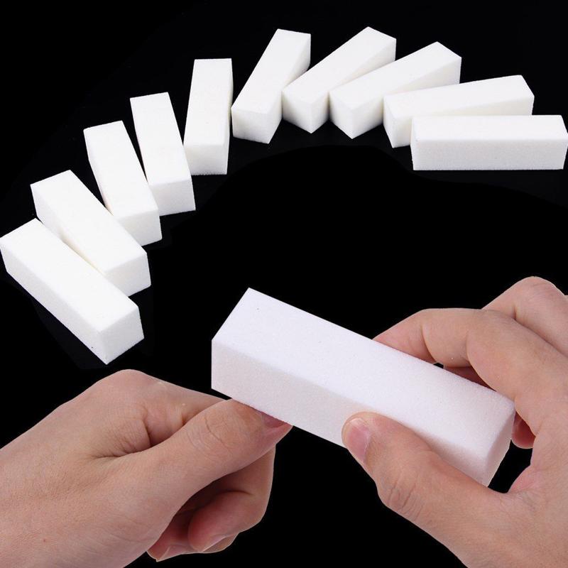 1/2/10pcs Durable Sponge Nail File White Sanding Buffer Block Acrylic Block Polish Pedicure Manicure Nail Art Tool