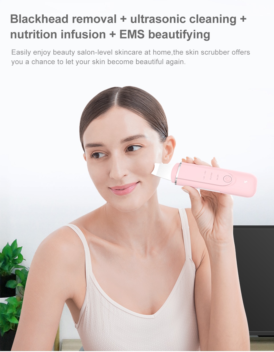 InFace Ultrasonic Facial Skin Scrubber Cleaner Ion Acne Blackhead Remover Peeling Shovel Cleaner Facial Massager Skin Care