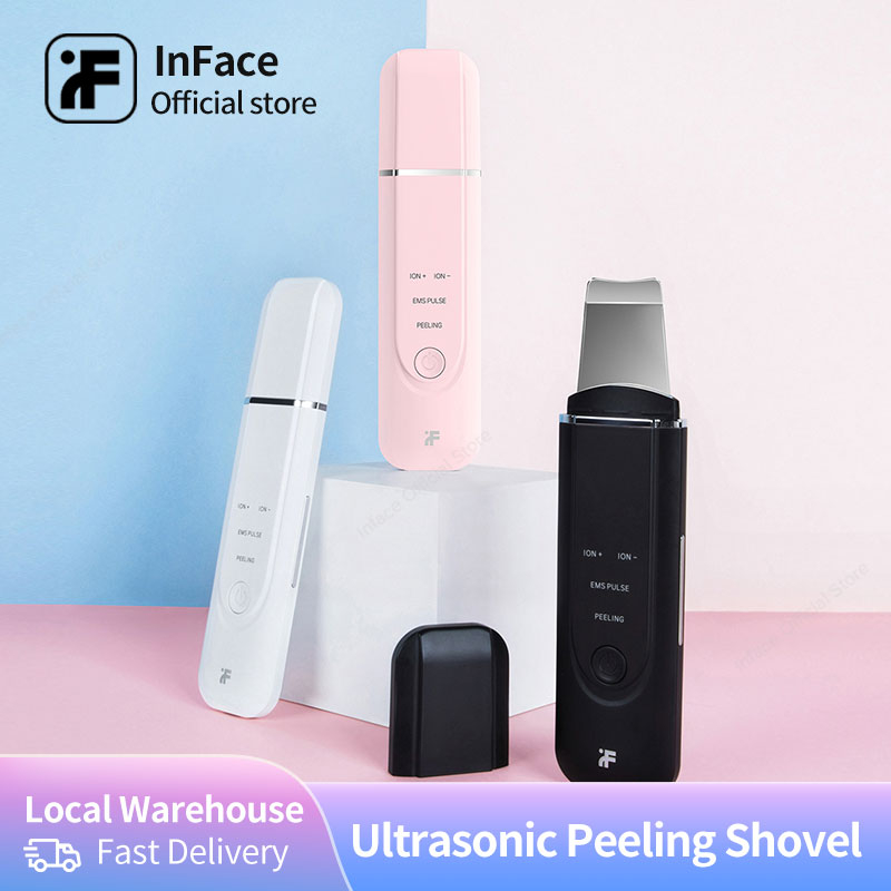 InFace Ultrasonic Facial Skin Scrubber Cleaner Ion Acne Blackhead Remover Peeling Shovel Cleaner Facial Massager Skin Care