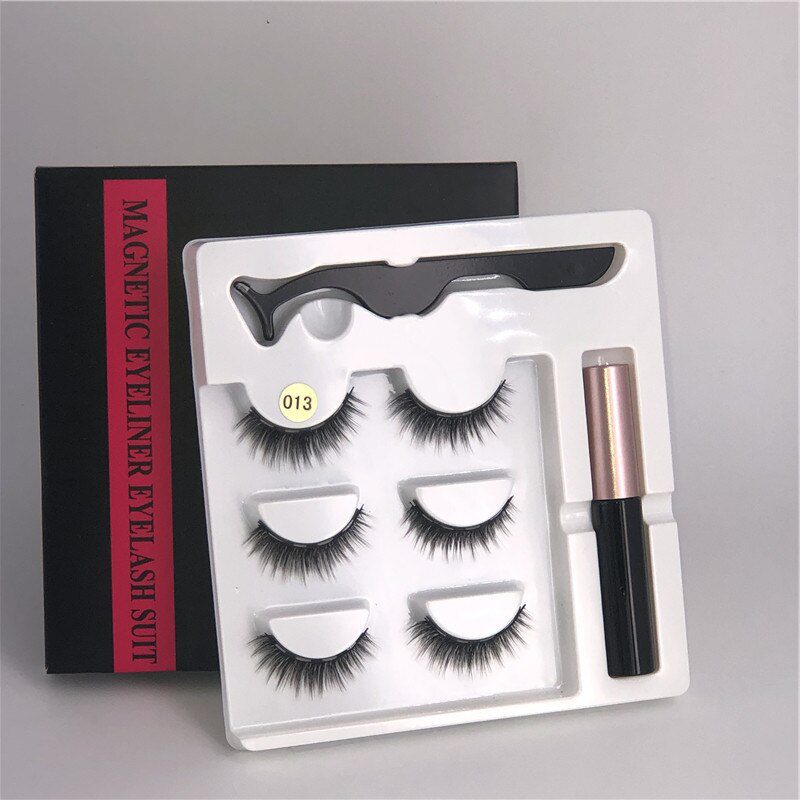 3/5 pairs of magnet eyelash makeup eyelashes magnetic eyelash eyeliner eyelash curler easy to wear thick false eyelashes gift