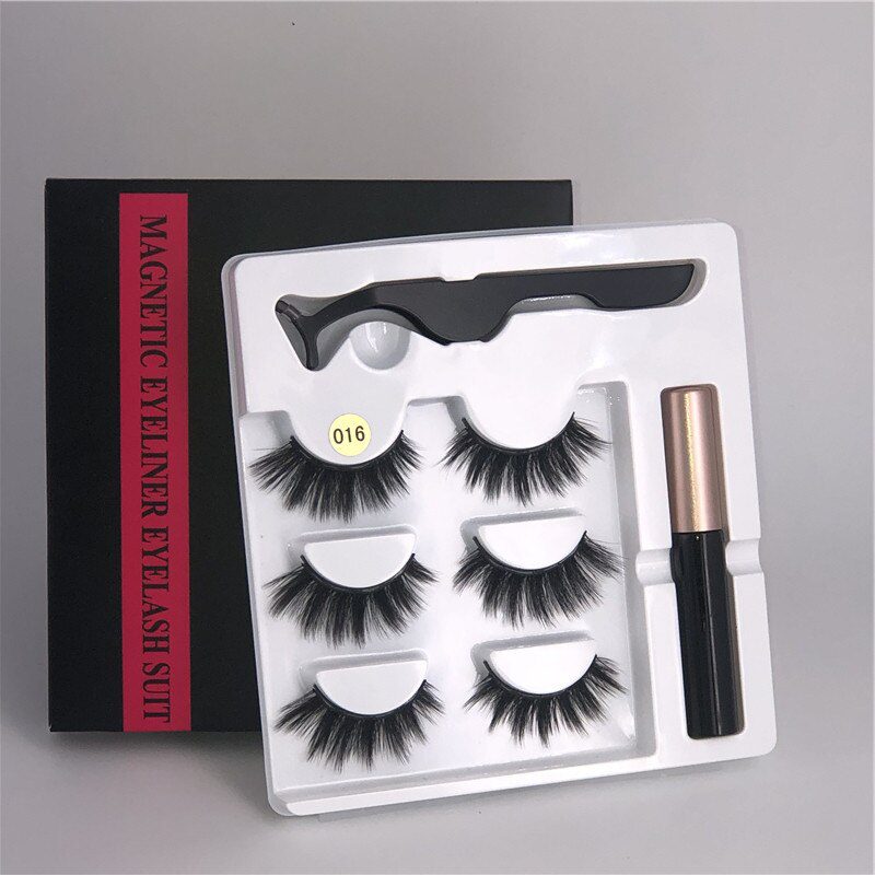 3/5 pairs of magnet eyelash makeup eyelashes magnetic eyelash eyeliner eyelash curler easy to wear thick false eyelashes gift